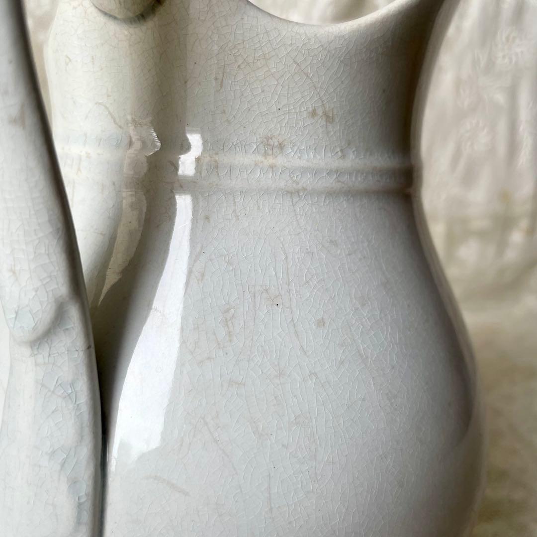 ショワジールロワ　白釉ピシェ　水差し　フラワーベース　フランスアンティーク