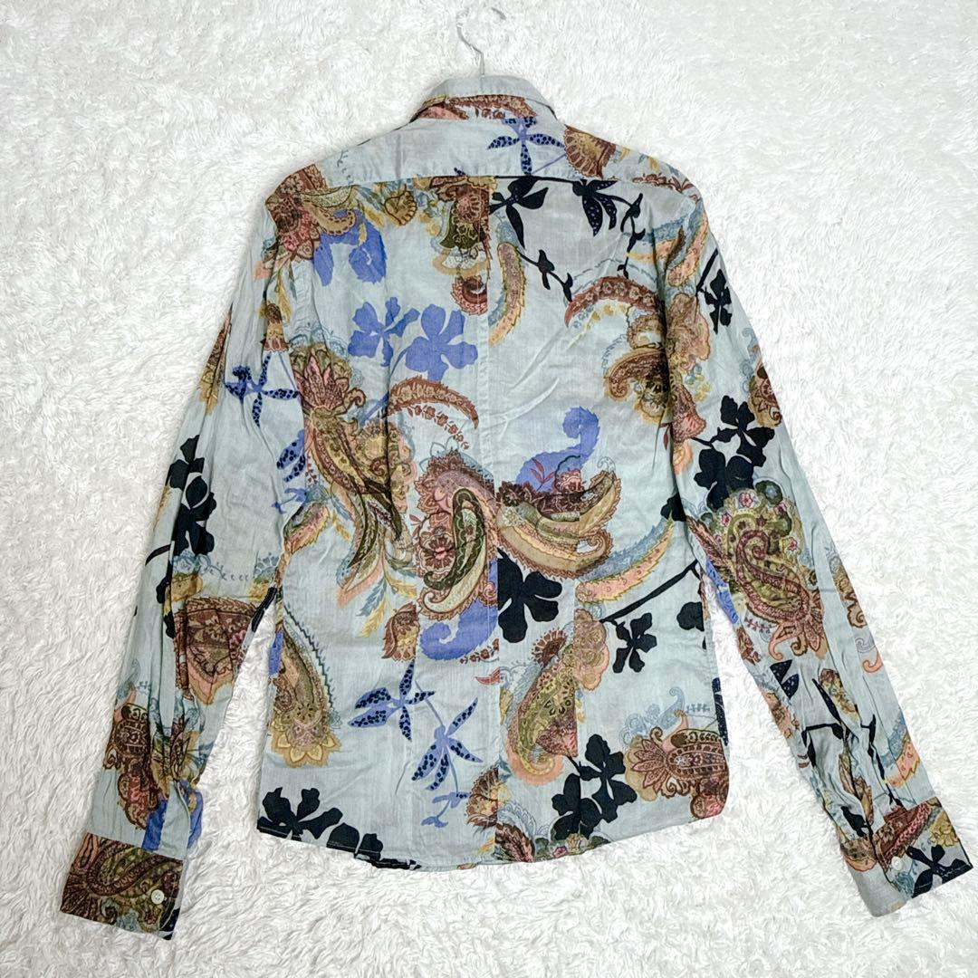 希少✨ DRIES VAN NOTEN 総柄 シャツ 長袖 ペイズリー ブルー