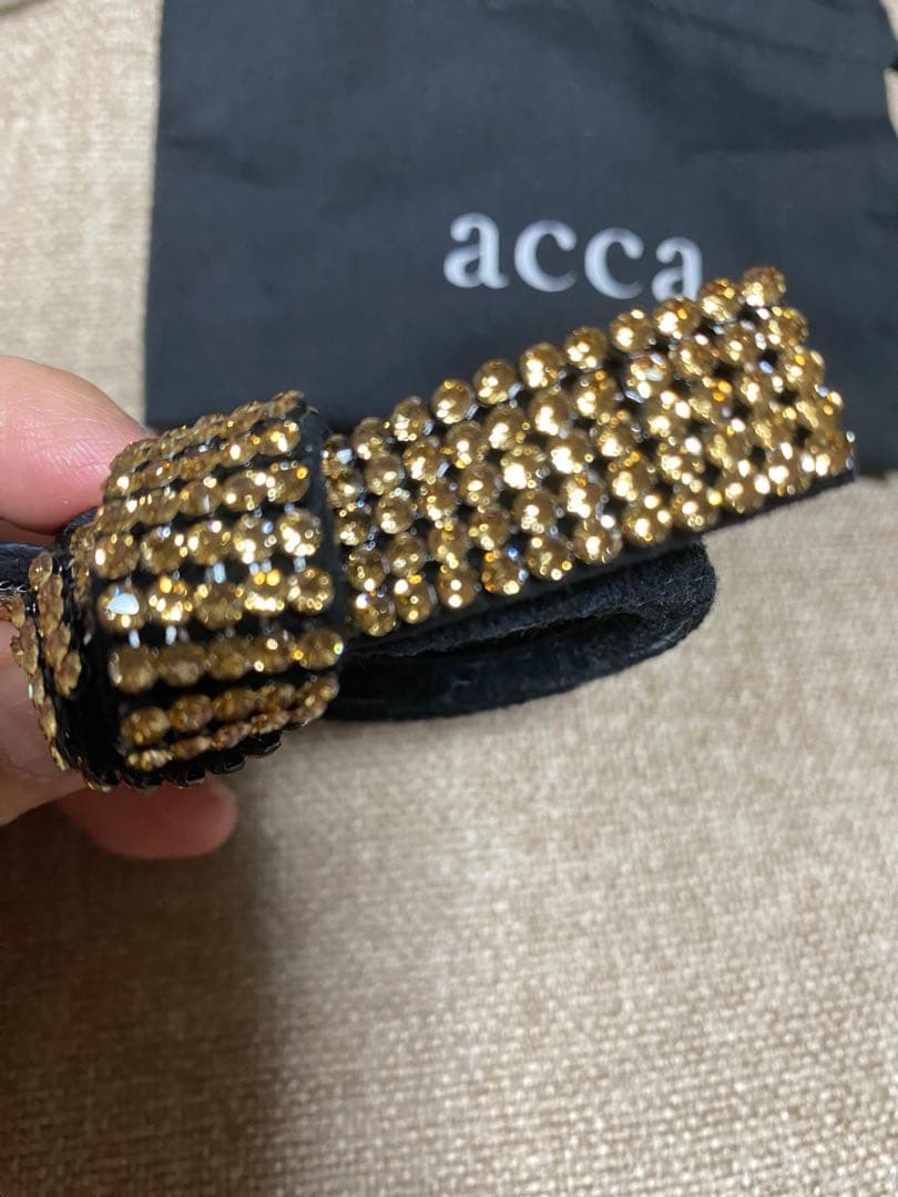 acca ゴールド ラインストーンドレスポニー　ヘアゴム
