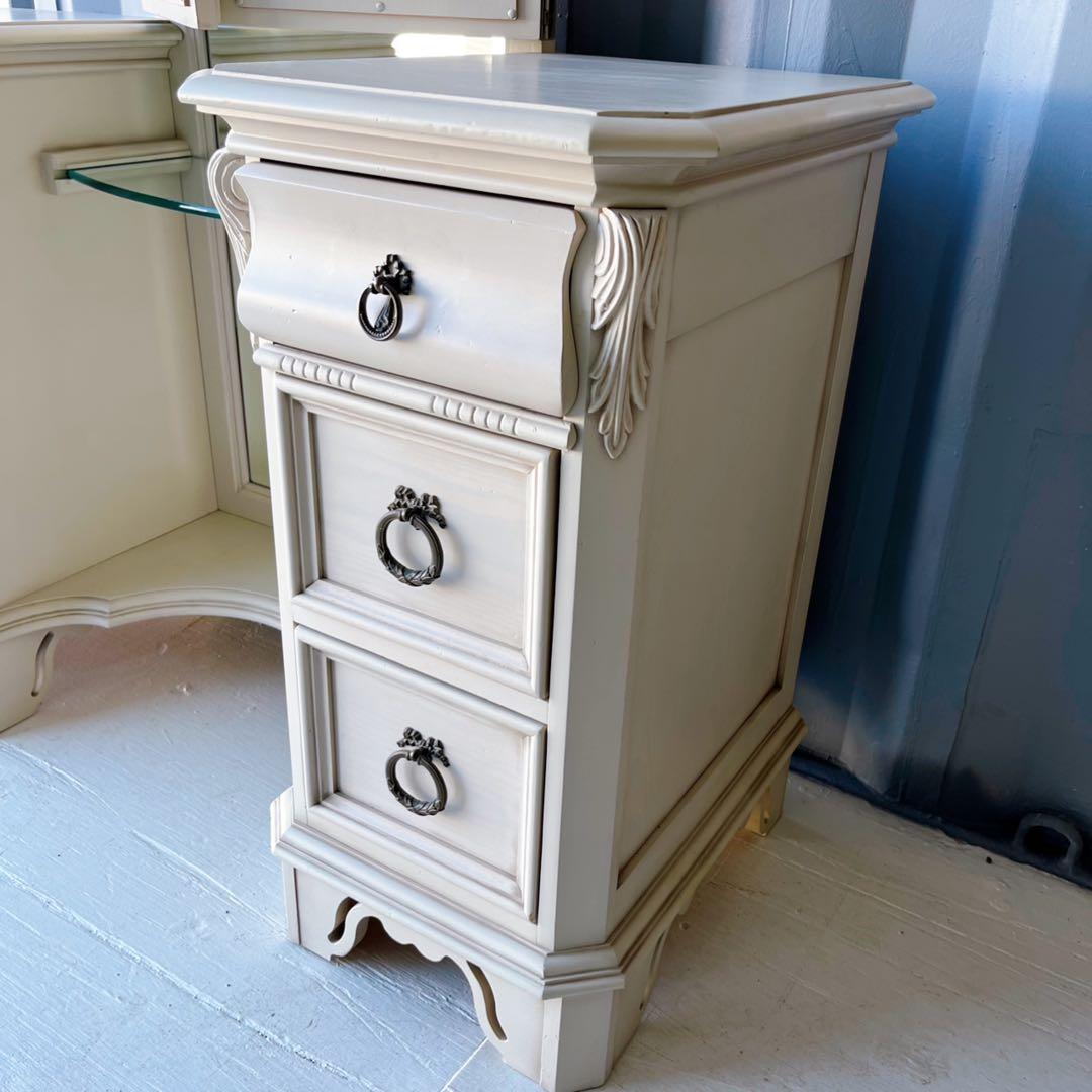 取付無料！リンホーリン レキシントン 姫系アイボリー アンティークドレッサー✨