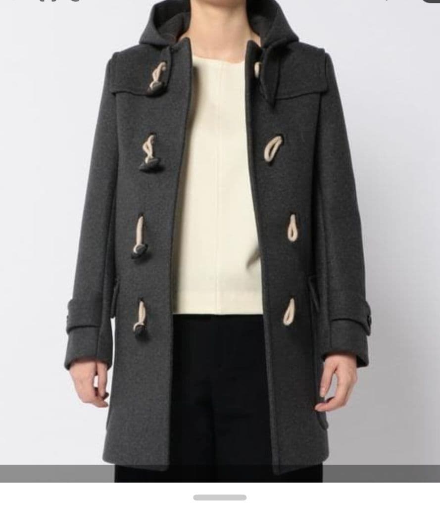 新品 DRAWER ドゥロワー メルトン ダッフル コート グレー 36