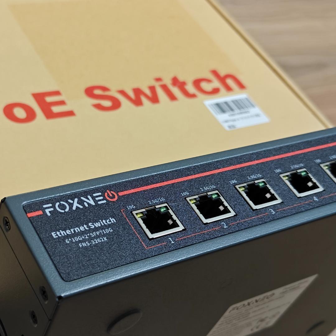 FOXNEO 10GbE RJ45/SFP+アンマネスイッチ FNS-3262X