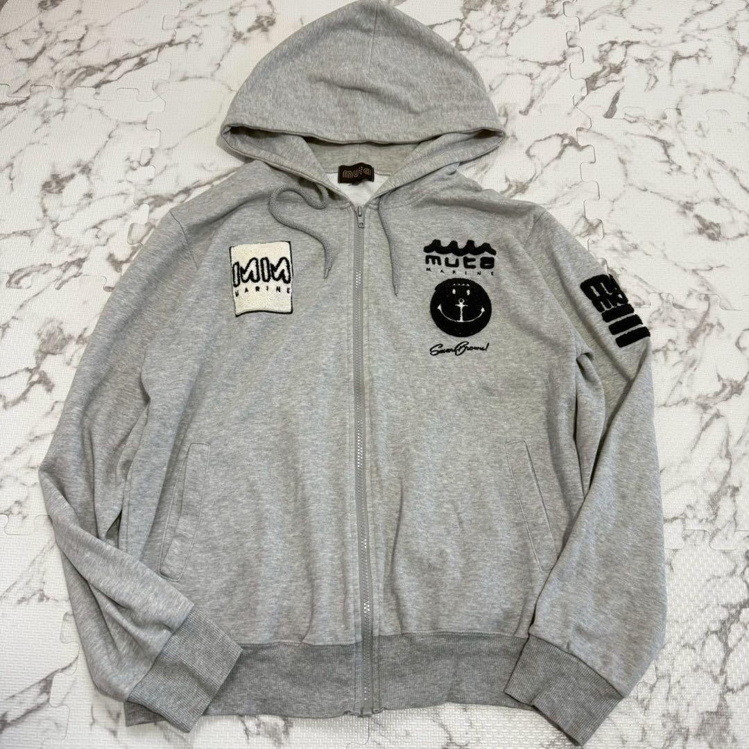 muta MARINE ムータマリン　メンズ　ジップアップパーカー　グレー XL