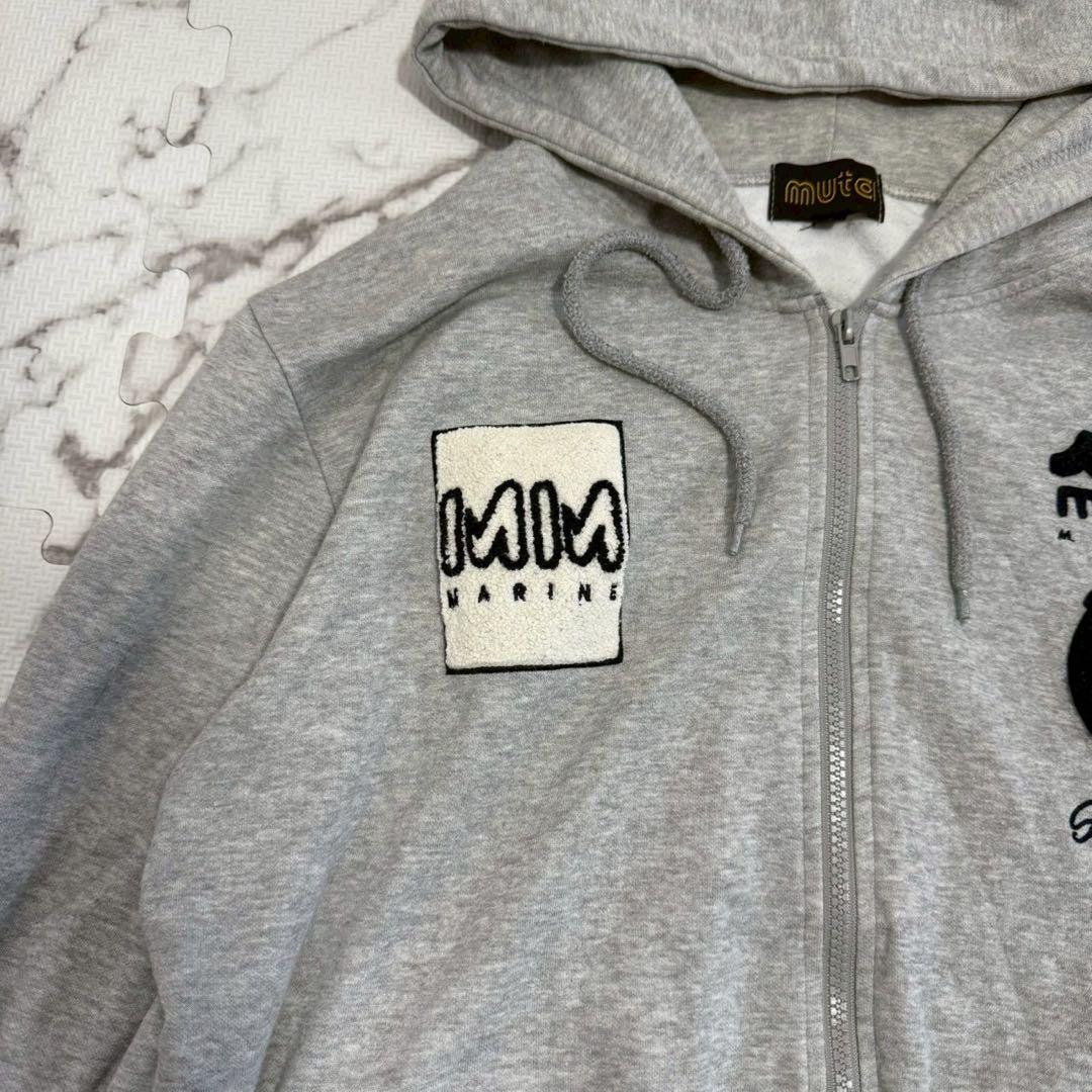 muta MARINE ムータマリン　メンズ　ジップアップパーカー　グレー XL