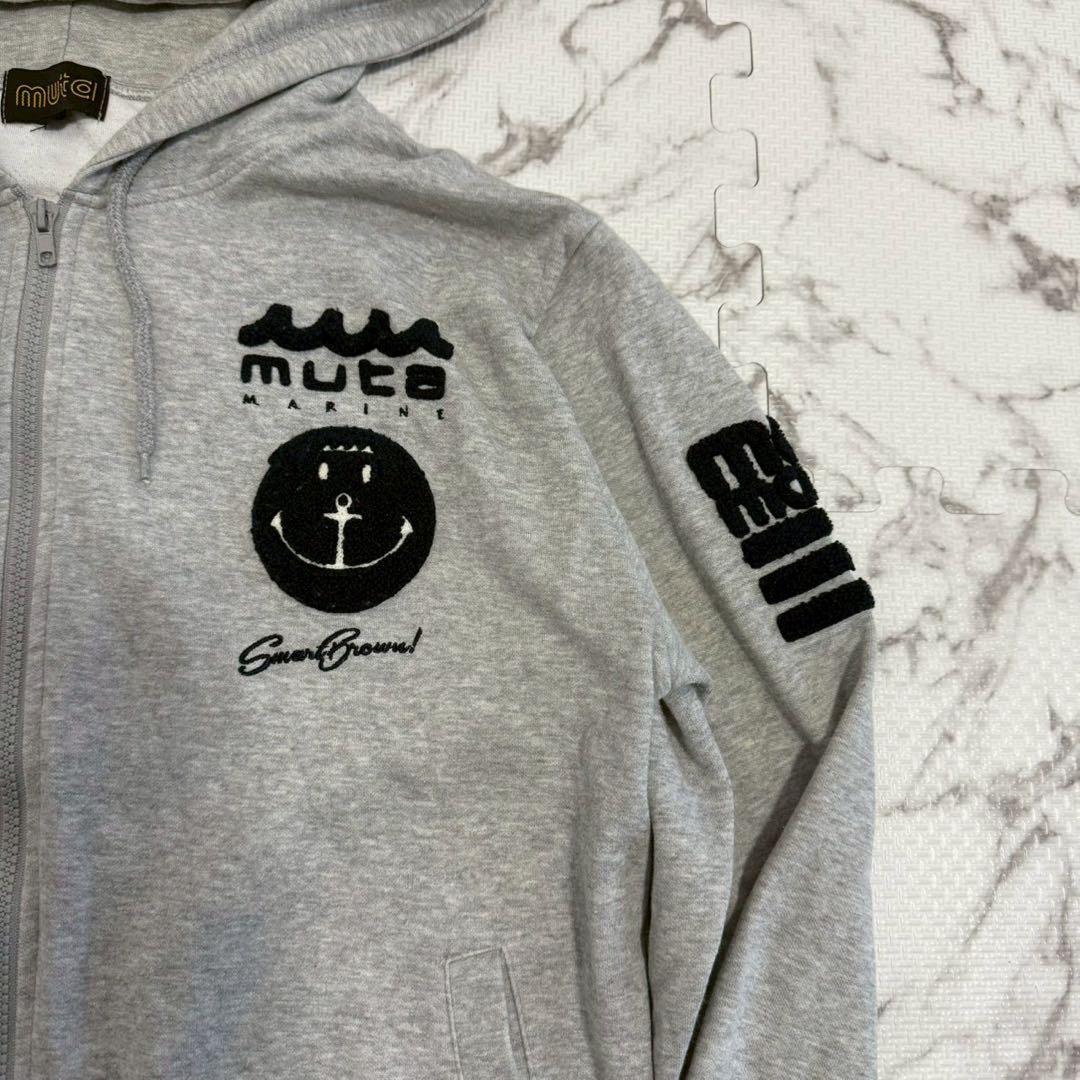 muta MARINE ムータマリン　メンズ　ジップアップパーカー　グレー XL