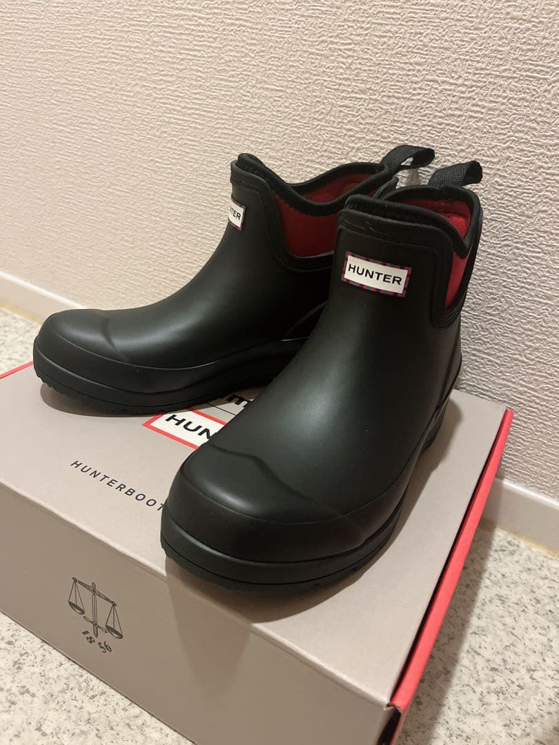 HUNTER × familiar ブラック レインブーツ