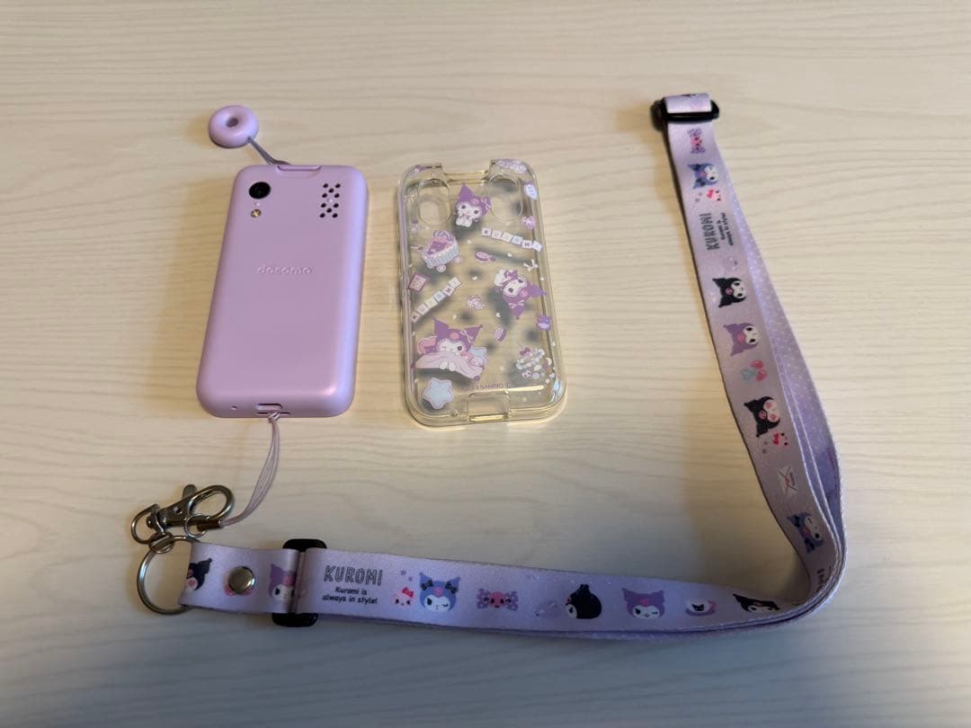 docomo キッズケータイKY-41C ラベンダー本体＋アクセサリー（クロミ）
