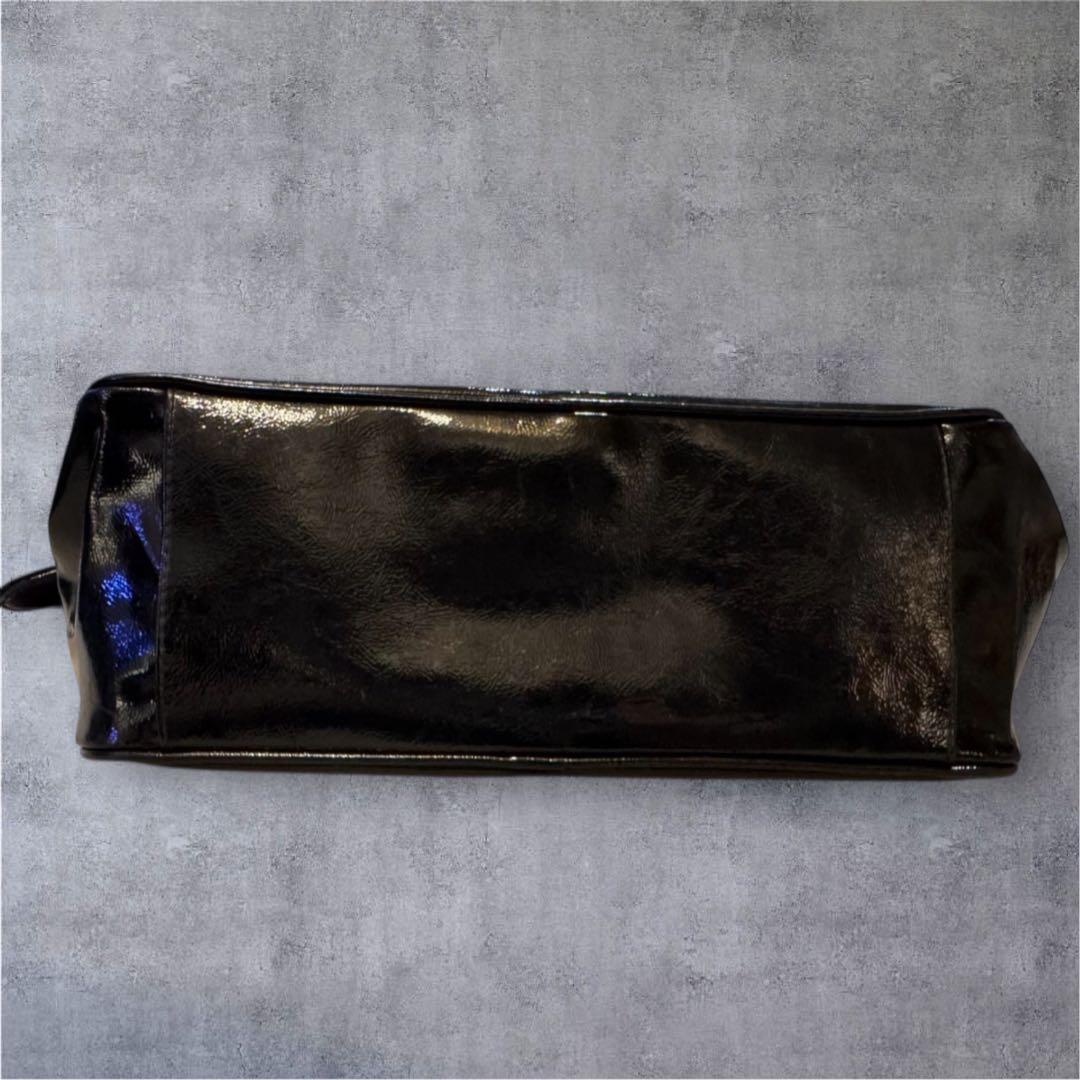 archive 00s クレージュ エナメル ボーリングバッグ オールブラック