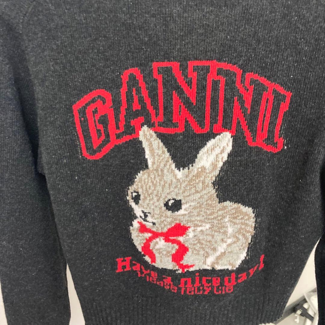 GANNI ウサギ刺繍 カーディガン
