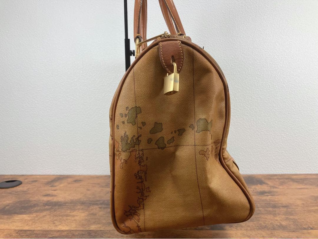 プリマクラッセ ボストンバッグ セカンドバック キャメル 世界地図柄