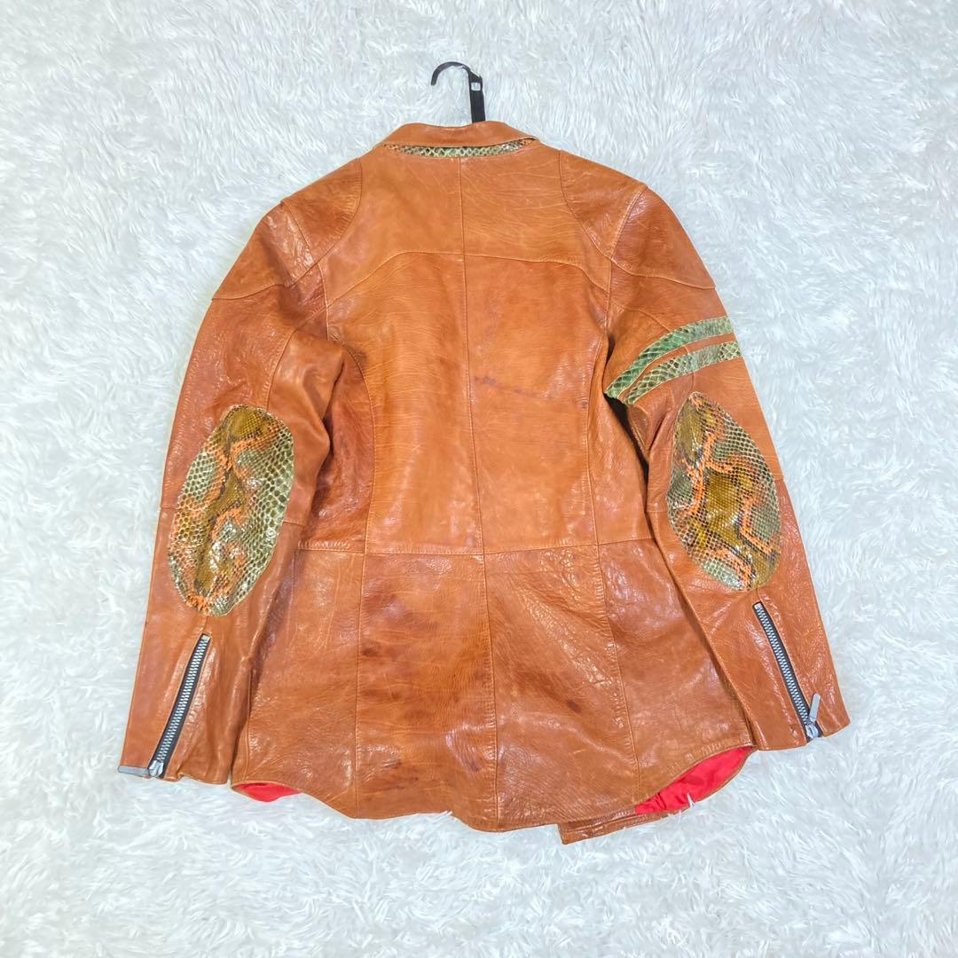 ISAMU KATAYAMA BACKLASH レザージャケット パイソン切替