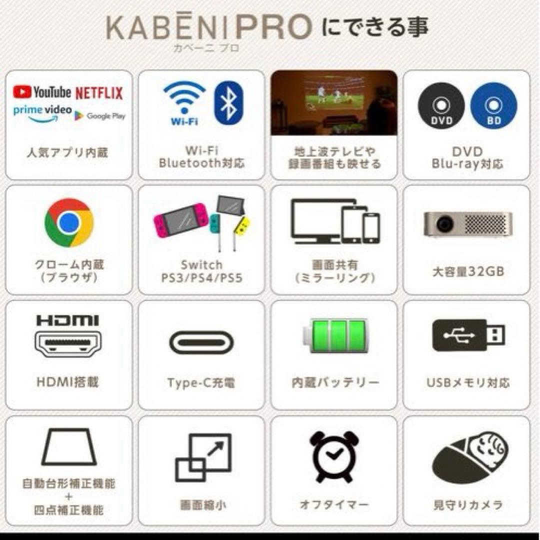 再々値下げ【美品】KABENI PRO 小型プロジェクター
