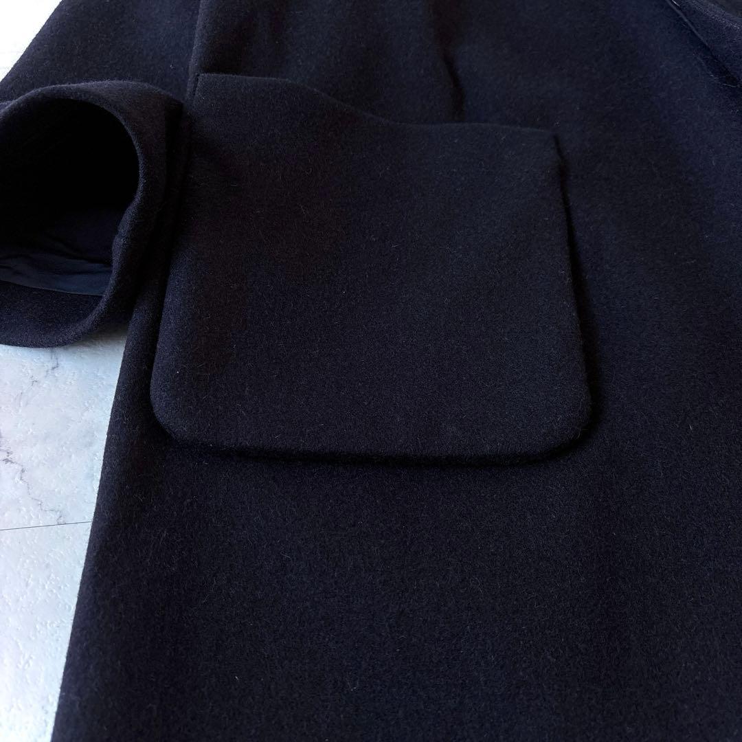 ソフィードール ウールメルトン オーバーサイズ 比翼 リバーコート ネイビー