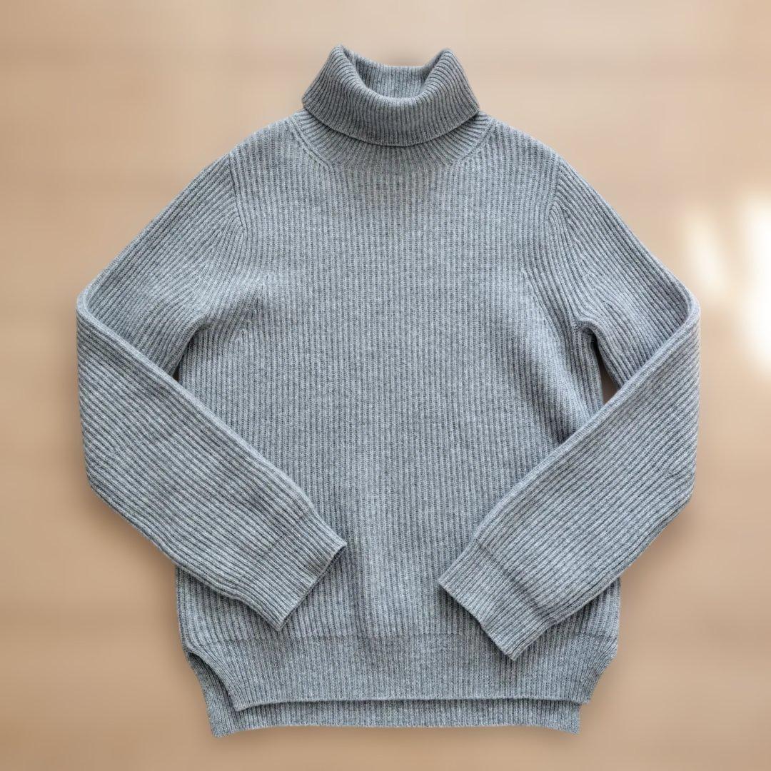 最終　ドゥロワー　drawer タートルネックセーター グレー カシミヤ　ニット