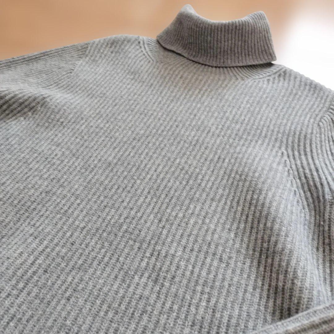 最終　ドゥロワー　drawer タートルネックセーター グレー カシミヤ　ニット