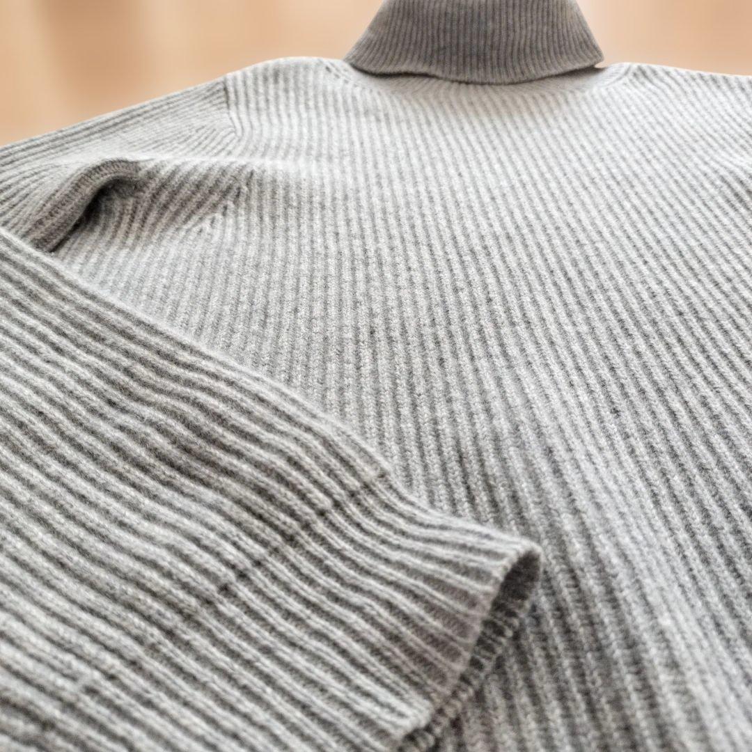 最終　ドゥロワー　drawer タートルネックセーター グレー カシミヤ　ニット