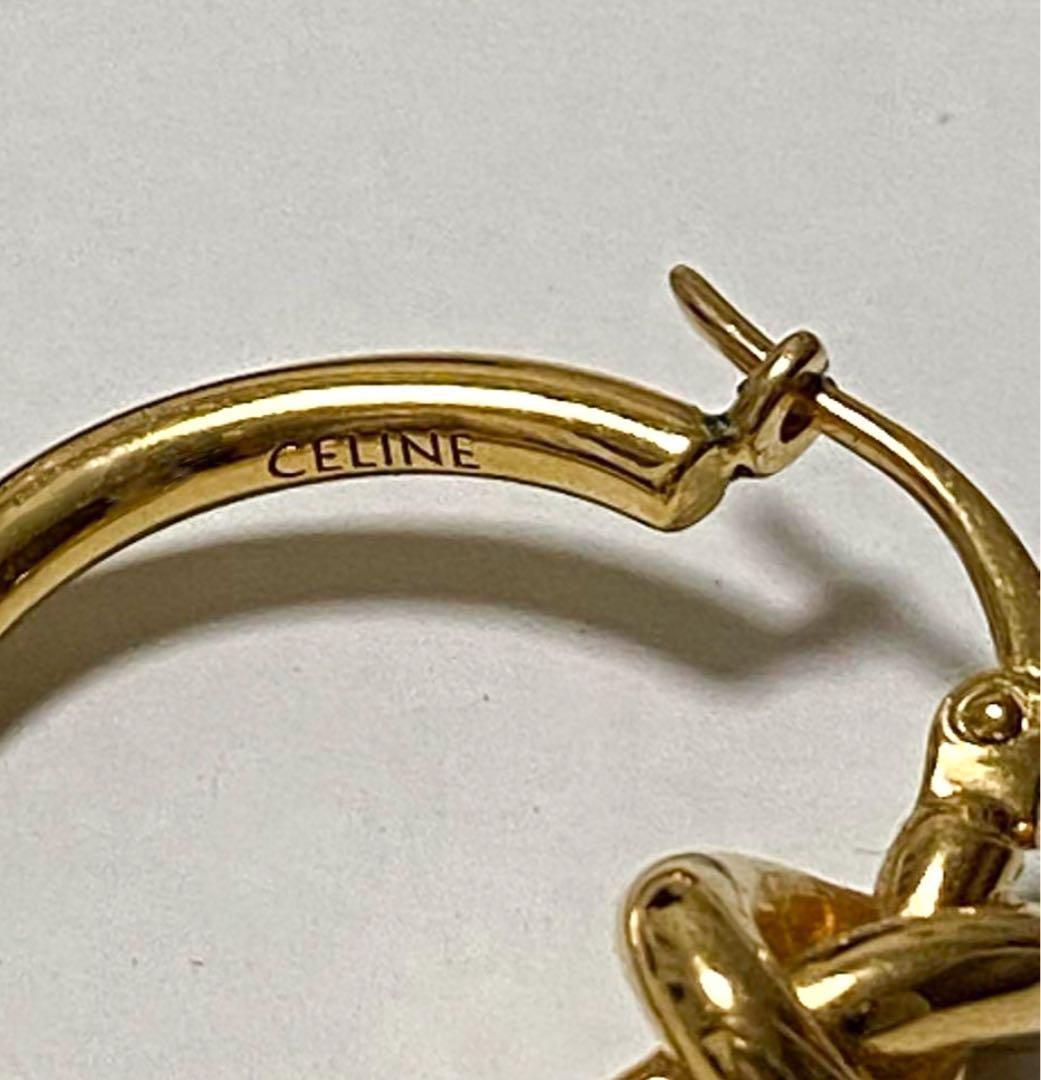 CELINE ゴールド ノットフープピアス