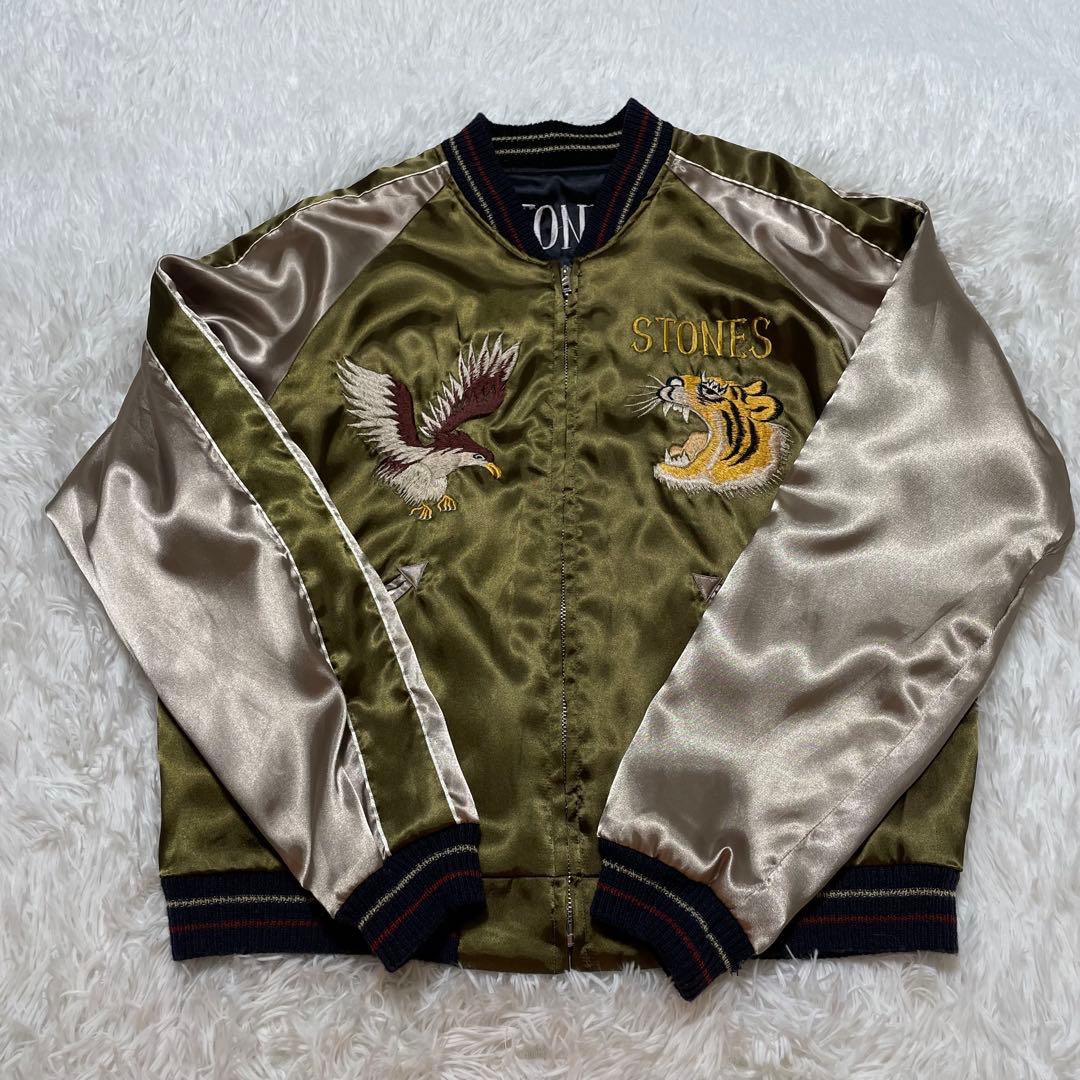 テーラー東洋　ローリングストーンズ　スカジャン リバーシブル　刺繍　M