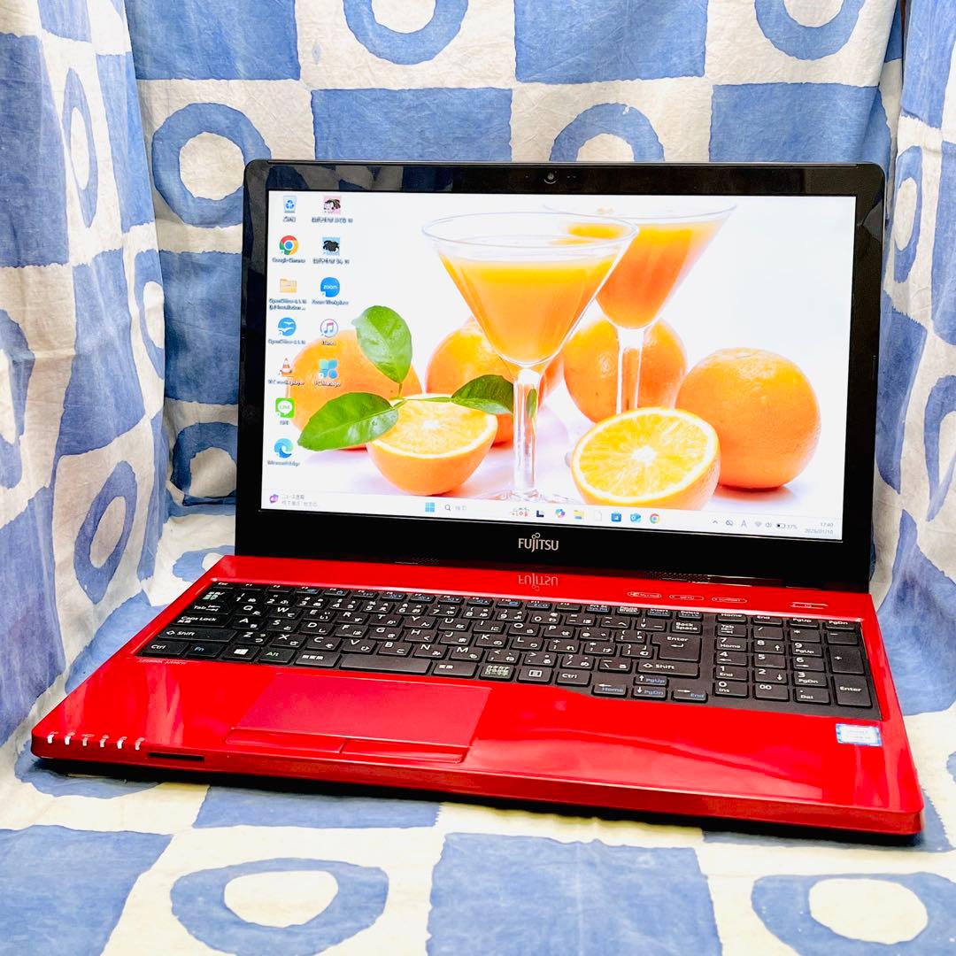 爆速SSD500G☆i5☆貴重な赤ノートパソコン♪カメラ付！第6世代！Win11