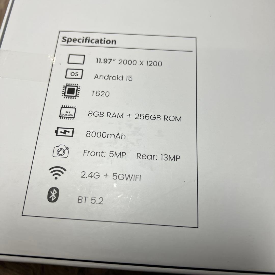 ジャンク Azeyouタブレット Android15 8GB RAM 256GB