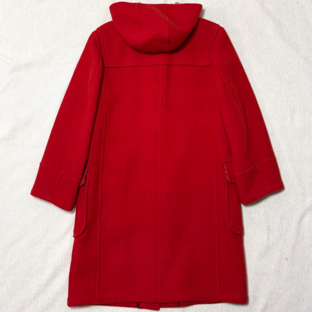 美品 バーバリー ブルーレーベル ノバチェック ダッフルコート 赤