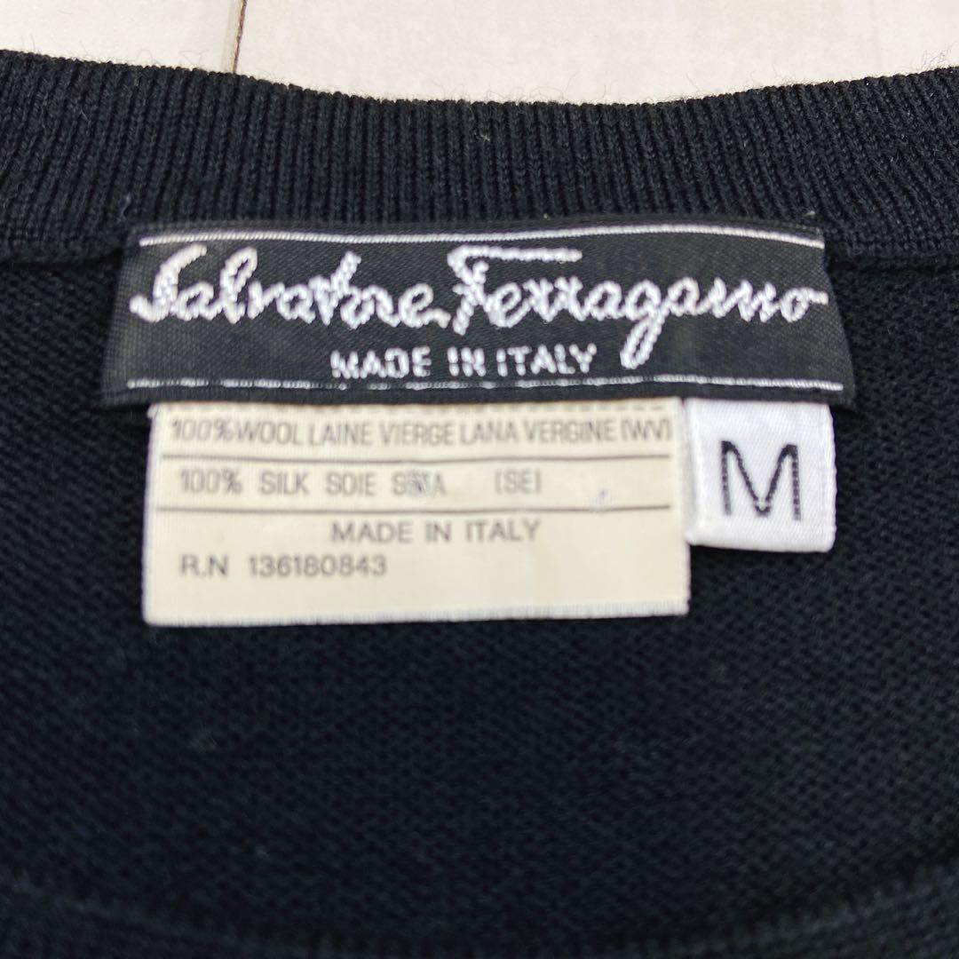 極美品 フェラガモ ガンチーニシルク100 ニットアンサンブル カーディガン