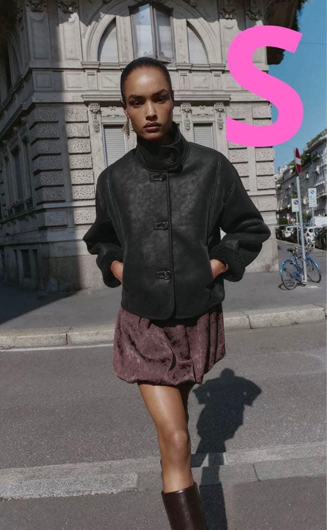 zara ダブルフェイス　フェイクスエードジャケット