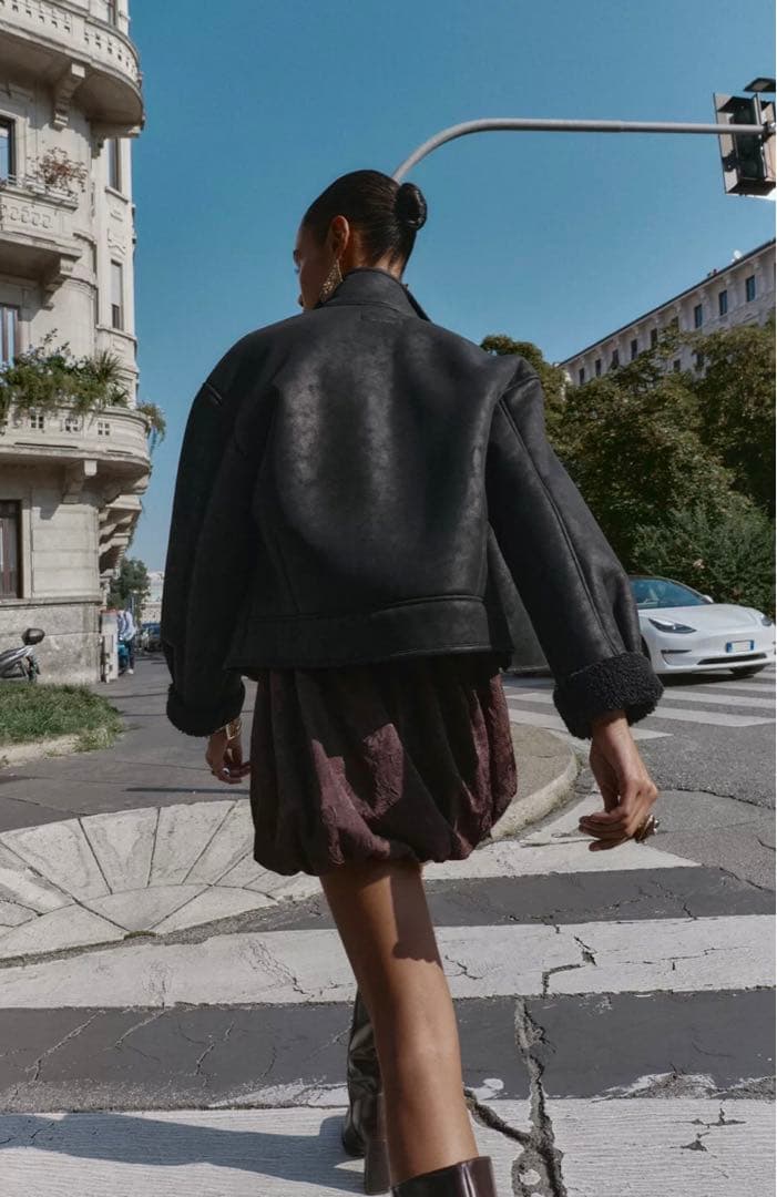 zara ダブルフェイス　フェイクスエードジャケット