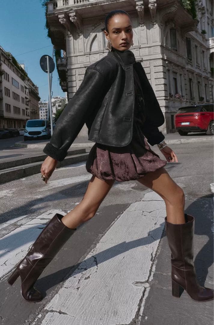 zara ダブルフェイス　フェイクスエードジャケット