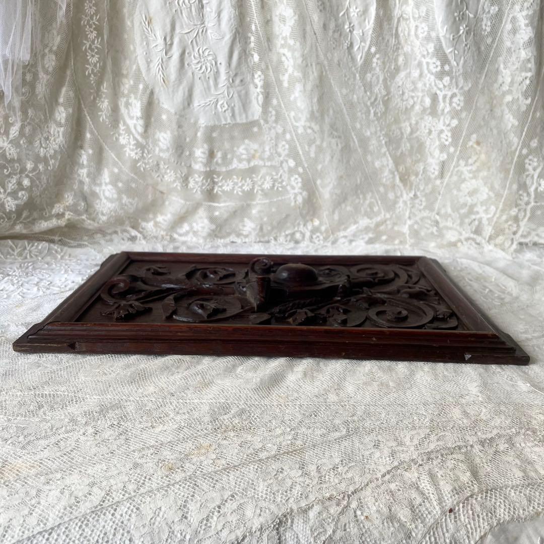 ウッドカービングパネル②木製パネル　卓上ディスプレイボード　フランスアンティーク