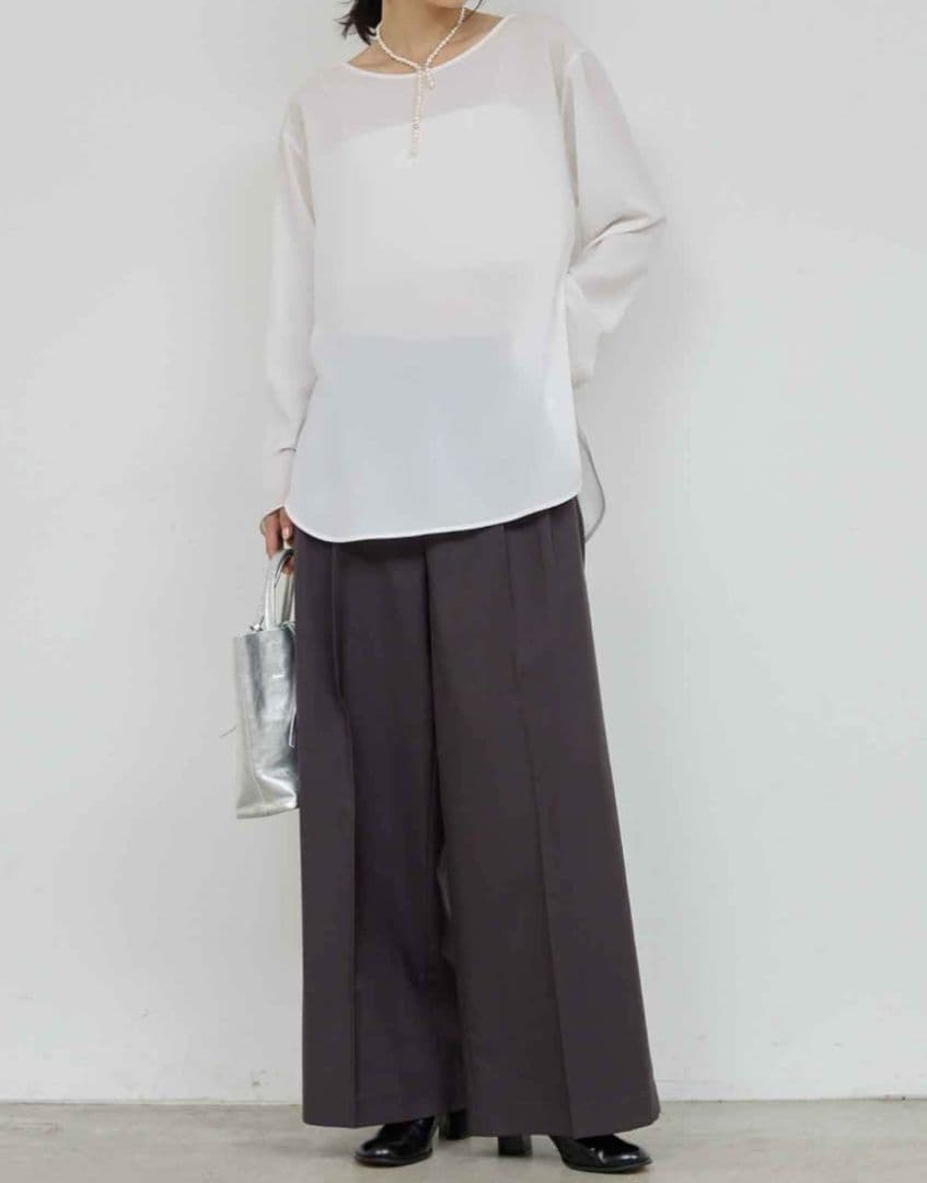 【万能インナー】ラウンドブラウスTee