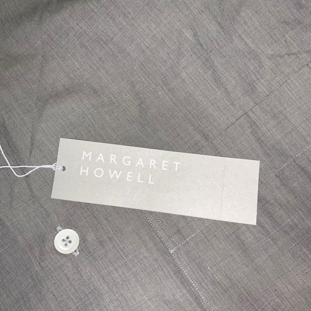 新品 マーガレットハウエル 長袖シャツ ノーカラーシャツ 日本製 グレー M