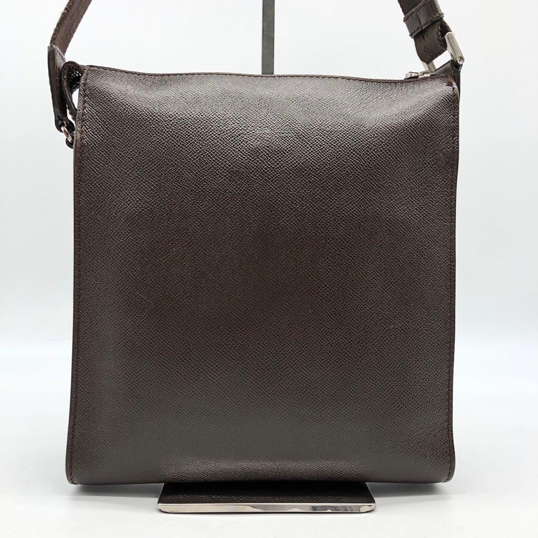 ✨美品✨ブルガリマン ショルダーバッグ パラジウムロゴ金具 レザー ブラウン