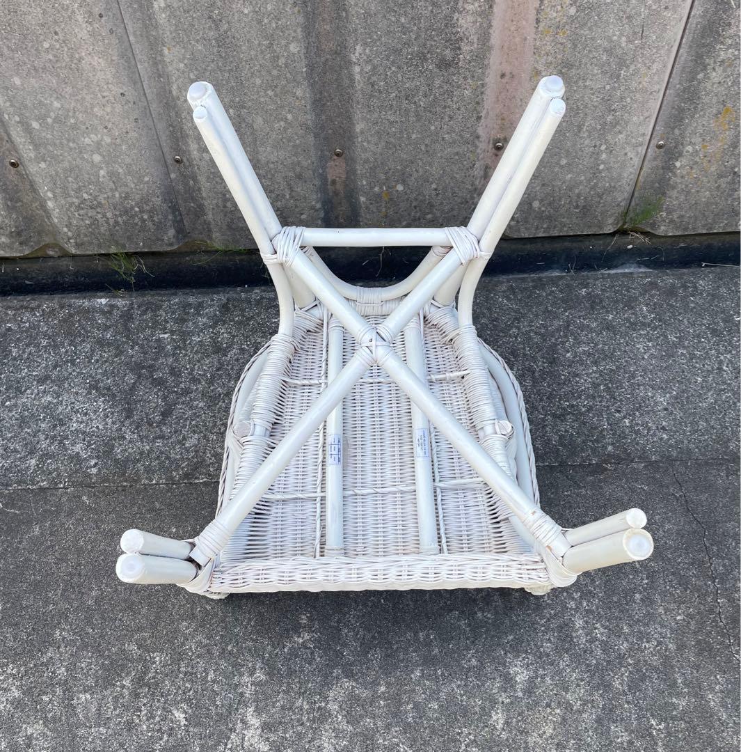 ニトリ/ラタン/ラタン家具/籐家具/ラタンチェア/アームチェア/ホワイト/廃盤品