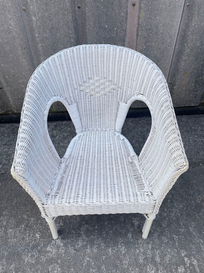 ニトリ/ラタン/ラタン家具/籐家具/ラタンチェア/アームチェア/ホワイト/廃盤品