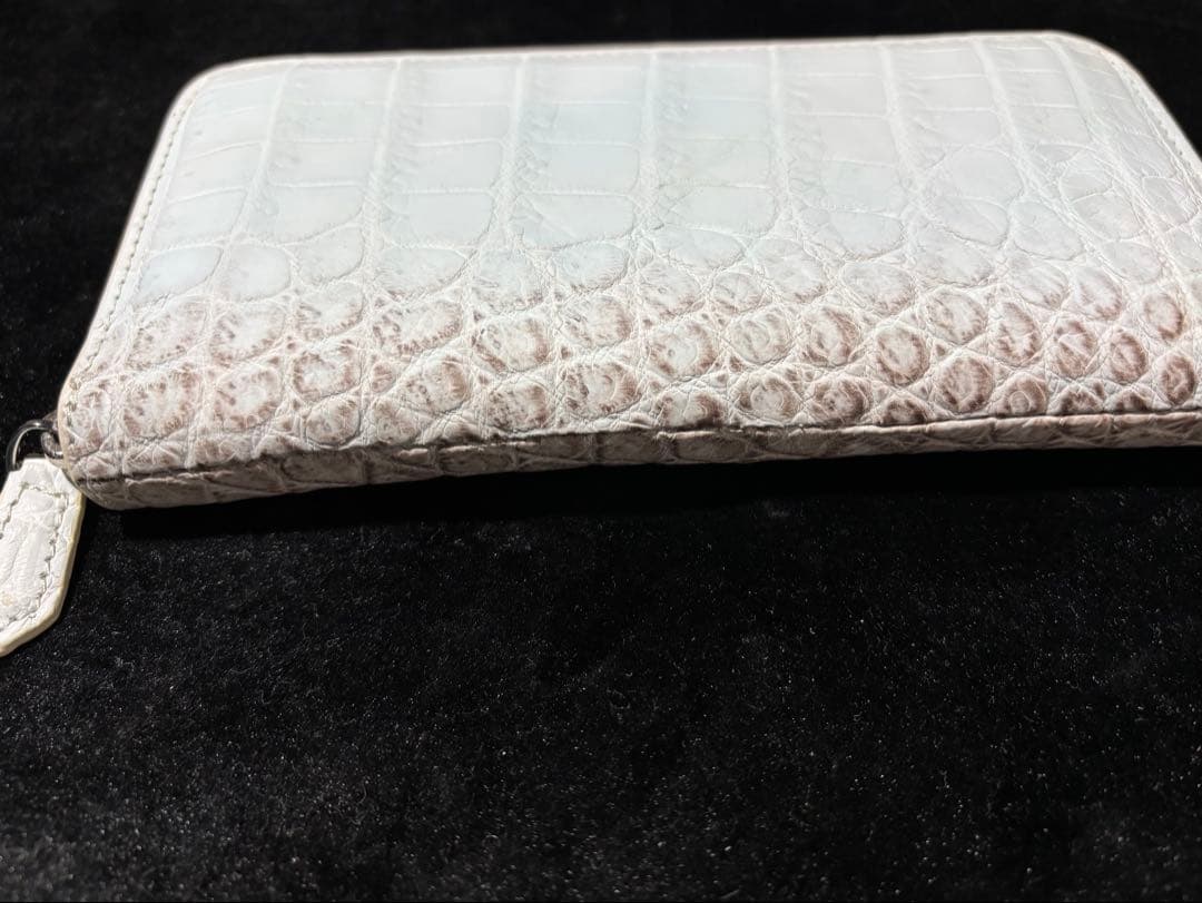 ✨新品未使用品クロコダイル 革メンズ 長財布 ラウンドファスナーホワイト