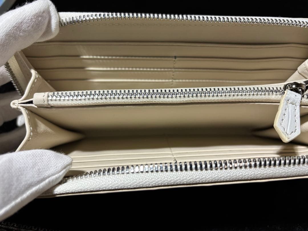 ✨新品未使用品クロコダイル 革メンズ 長財布 ラウンドファスナーホワイト