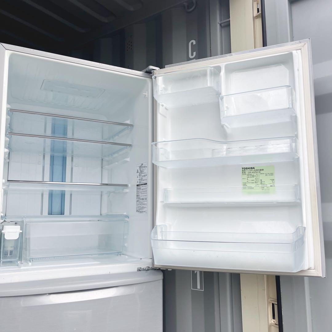 326取付無料！完動品！東芝スタイリッシュシルバー 自動製氷付き5ドア冷蔵庫