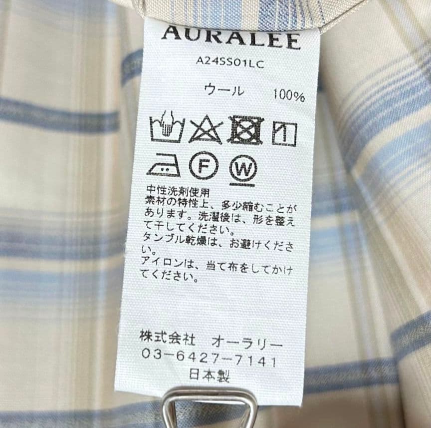 新品 AURALEE SUPER LIGHT WOOL CHECK SHIRT