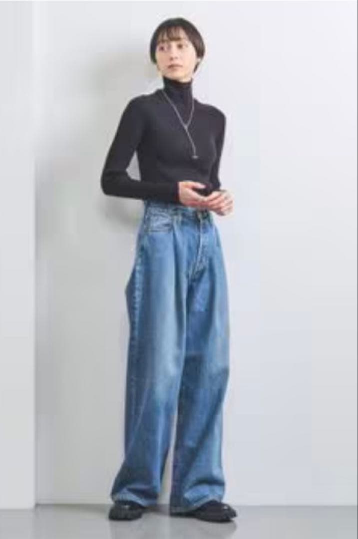HYKE(ハイク)DENIM WIDE LEG JEANS LT.BLUE