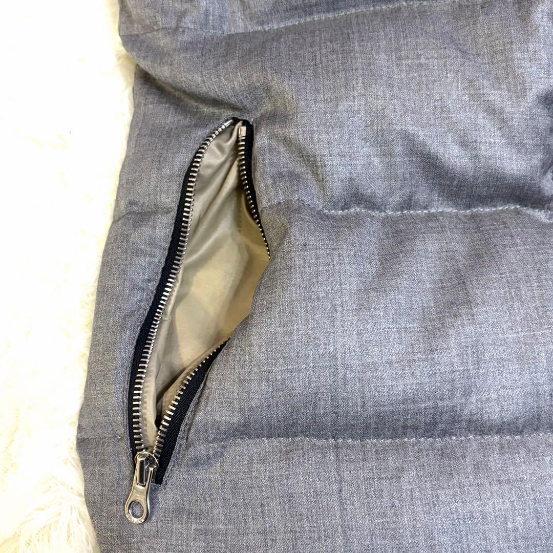 美品　デュベティカ　DUVETICA ウール　ダウンベスト　グレー　L