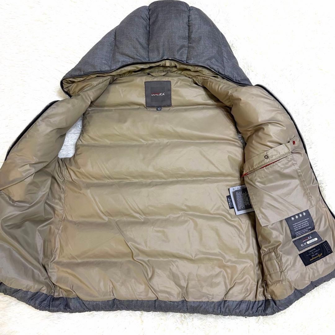 美品　デュベティカ　DUVETICA ウール　ダウンベスト　グレー　L