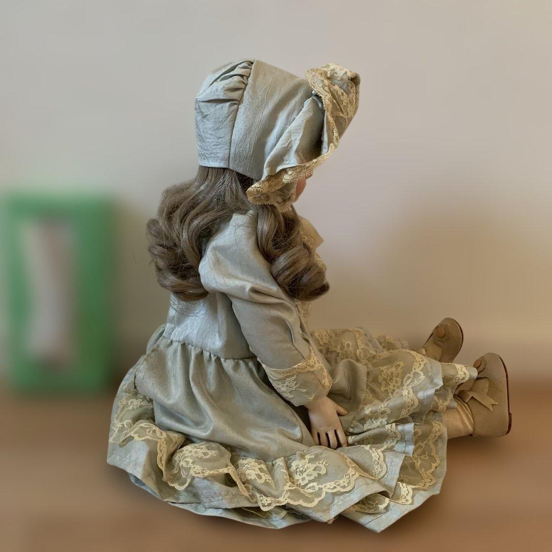 西洋人形 ボンネット付き ドール エメラルドグリーンドレス