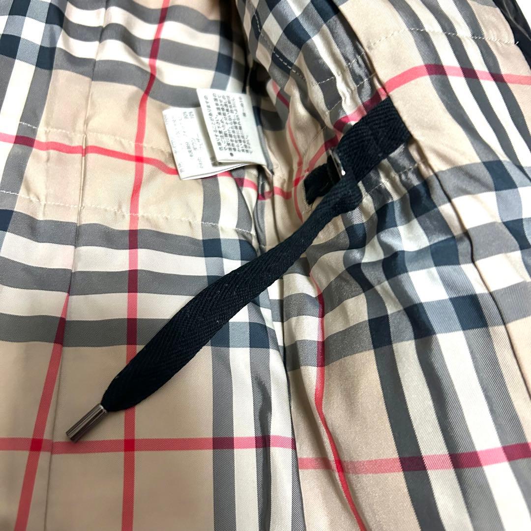 美品　バーバリーロンドン　ダウンコート　フォックスファー　ノバチェック　38 黒