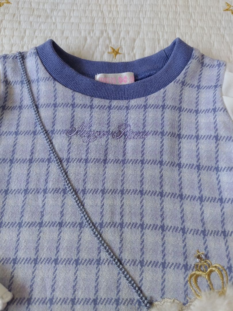 【2回着用】メゾピアノ　くまポシェットワンピース　90cm