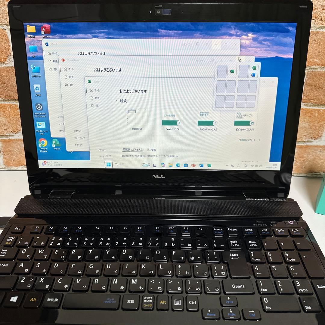 NECノート PC SSD 128GB Webカメラ　オフィス2024年付き