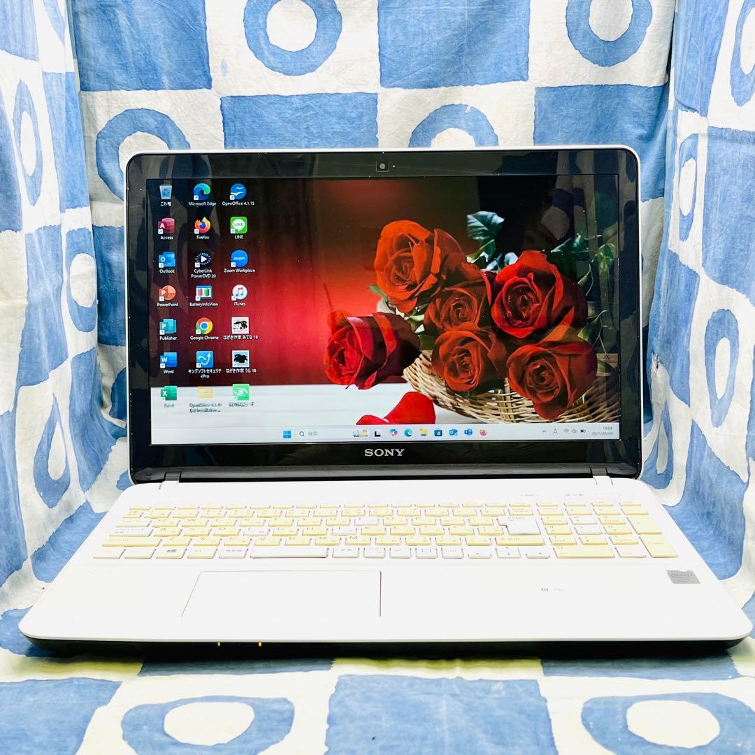人気VAIO♡大容量HDD1TB☆i5☆美しい白♪ブルーレイ&カメラ！Win11