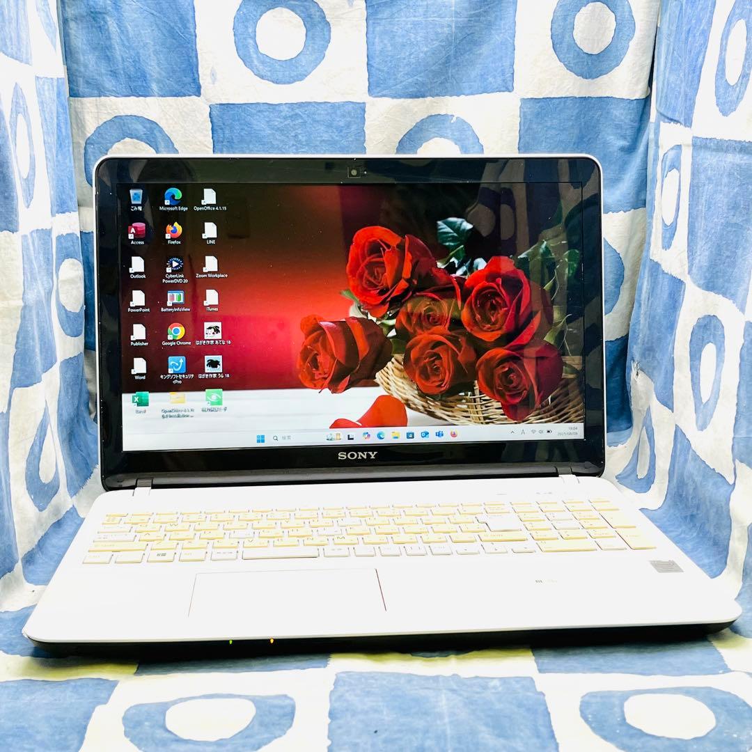人気VAIO♡大容量HDD1TB☆i5☆美しい白♪ブルーレイ&カメラ！Win11