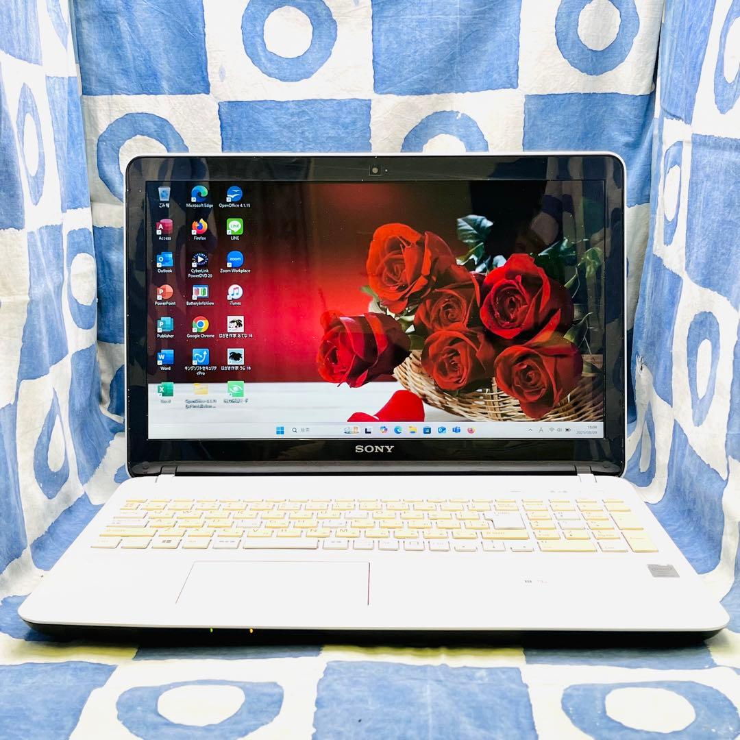 人気VAIO♡大容量HDD1TB☆i5☆美しい白♪ブルーレイ&カメラ！Win11