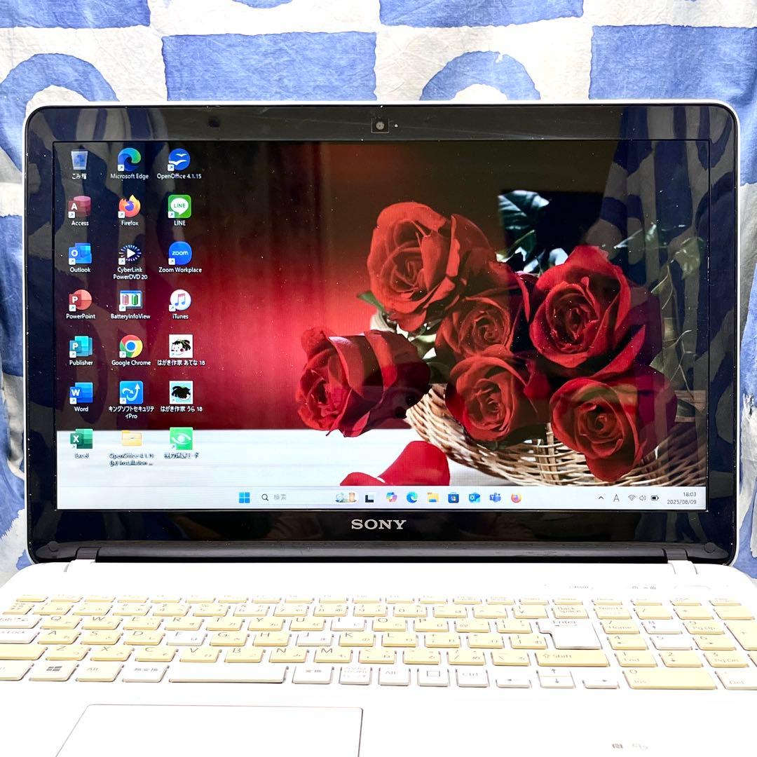 人気VAIO♡大容量HDD1TB☆i5☆美しい白♪ブルーレイ&カメラ！Win11
